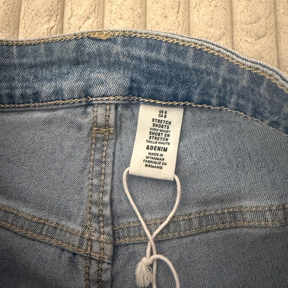 H&M Blue Jean Shorts High-Waisted Casual - Picture 3 of 3